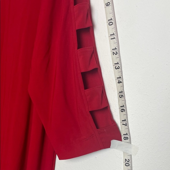 Como Black Burgundy Long Sleeve Shift Dress 2X - Picture 9 of 10